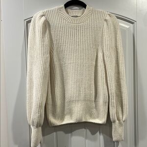 H&M Elegant Soft Cream puffed sleeved Women's Sweater Size M